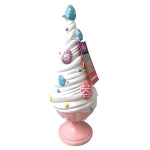 PASTEL Easter Egg Tree‎ - Glitter Egg Topper Pink Pedestal- Chic Spring Decor